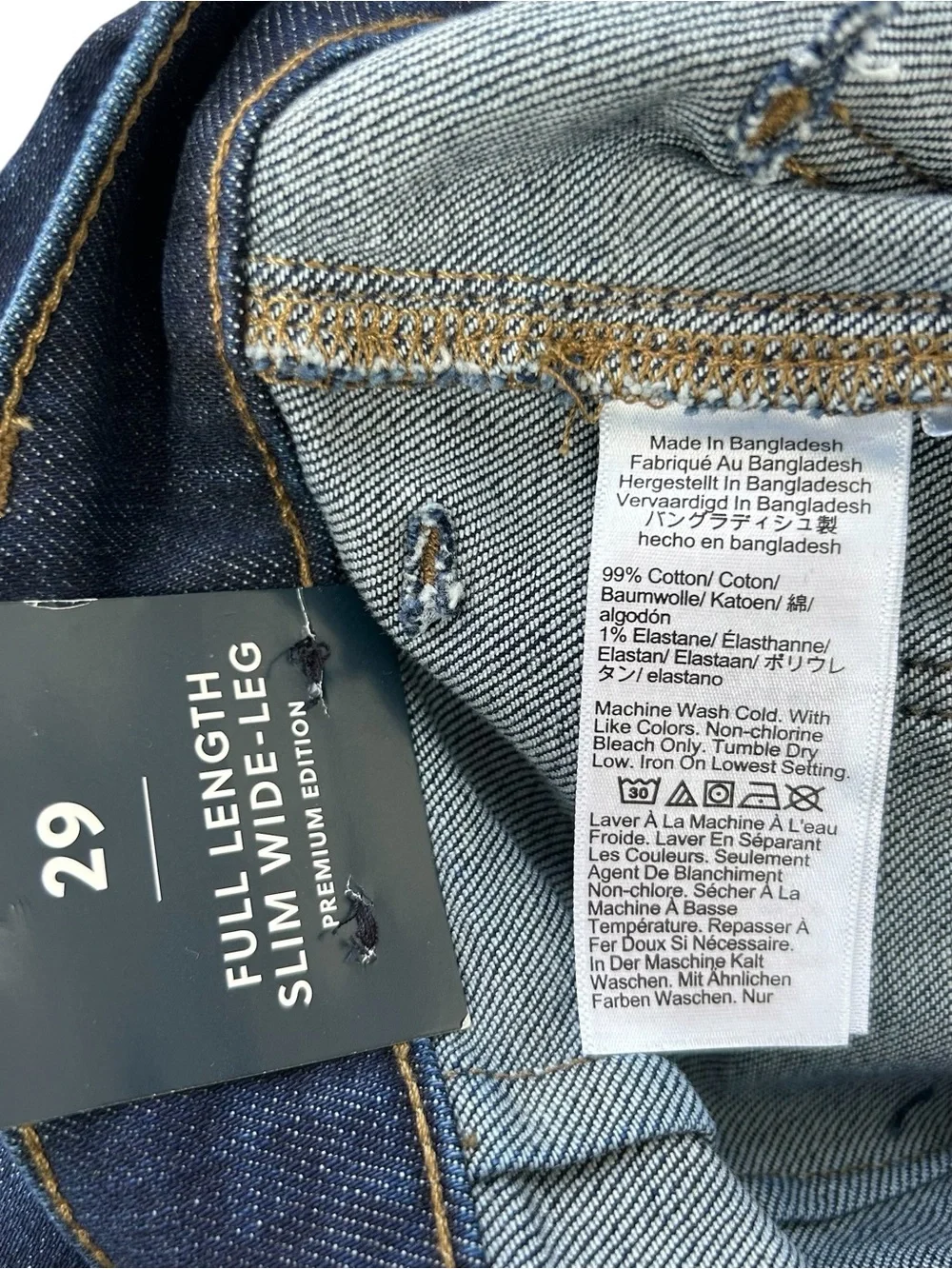 J. CREW Premium Edition Full Length Slim Wide Leg Dark Wash Blue NEW Jeans 29